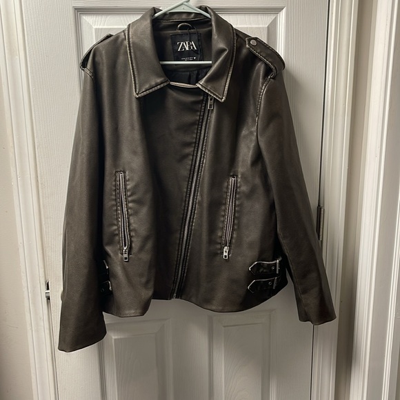 Zara Faux Leather Jacket Size XXL - Picture 3 of 7